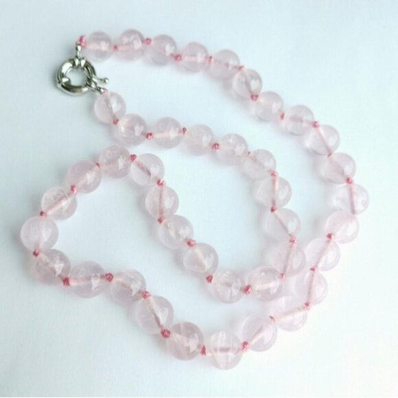 Premium quality Rose Quartz Necklace 19" - Picture 7 of 8